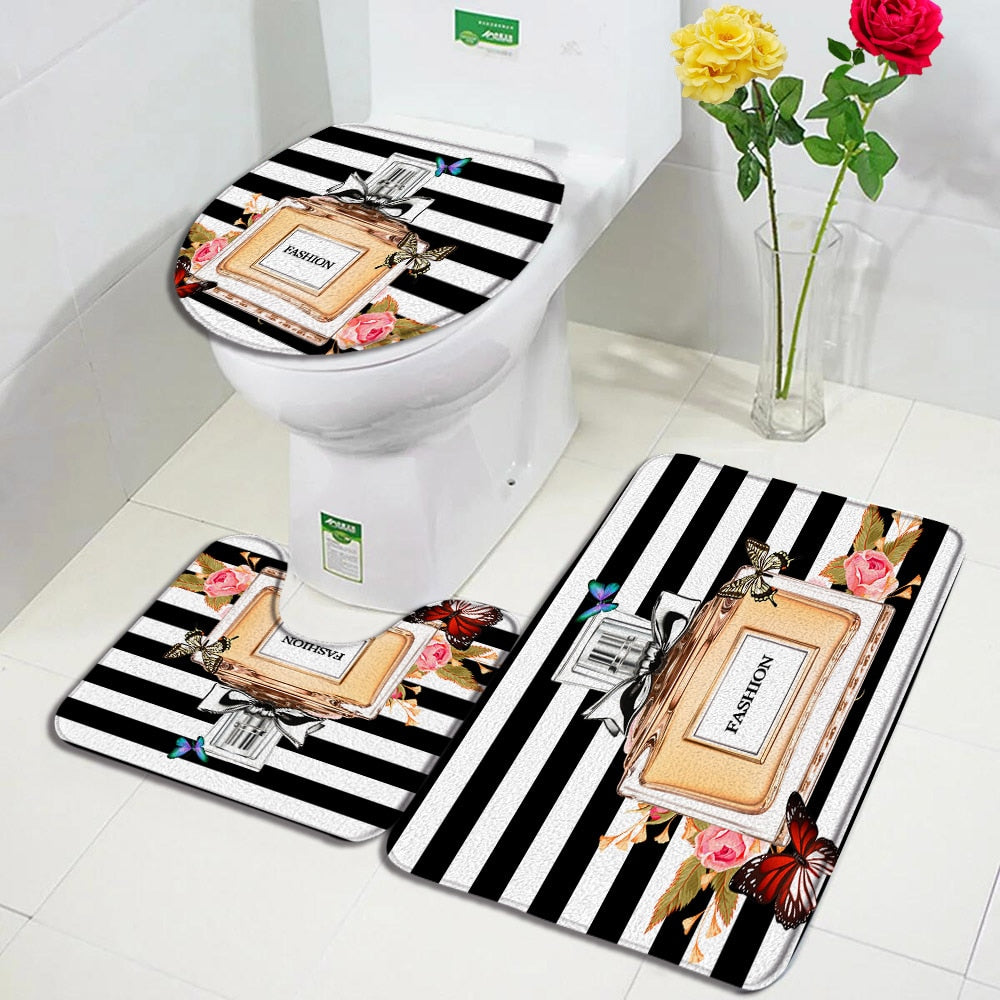 Flower Perfume Bath Mats Sets