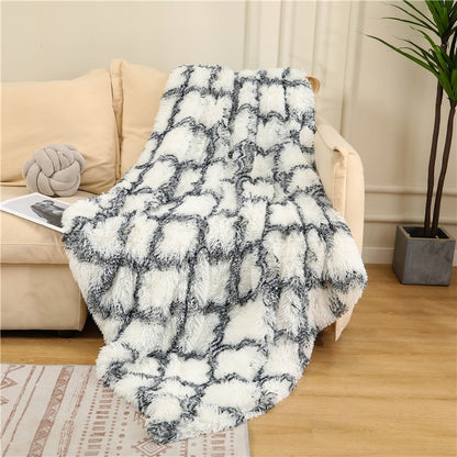 Fluffy Long Plush Throw Blanket Super Soft Double-sided Bedspread