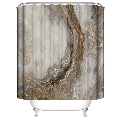 Luxury 3D Marble Shower Curtain, Rug, Toilet Set Polyester Fabric Waterproof Set