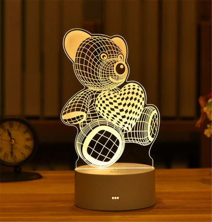 3D Acrylic USB LED Night Lights Neon Sign Lamp (Multi Styles)