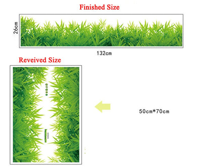 3D Fresh Green Grass Baseboard PVC Wall Stickers Skirting Home Decor