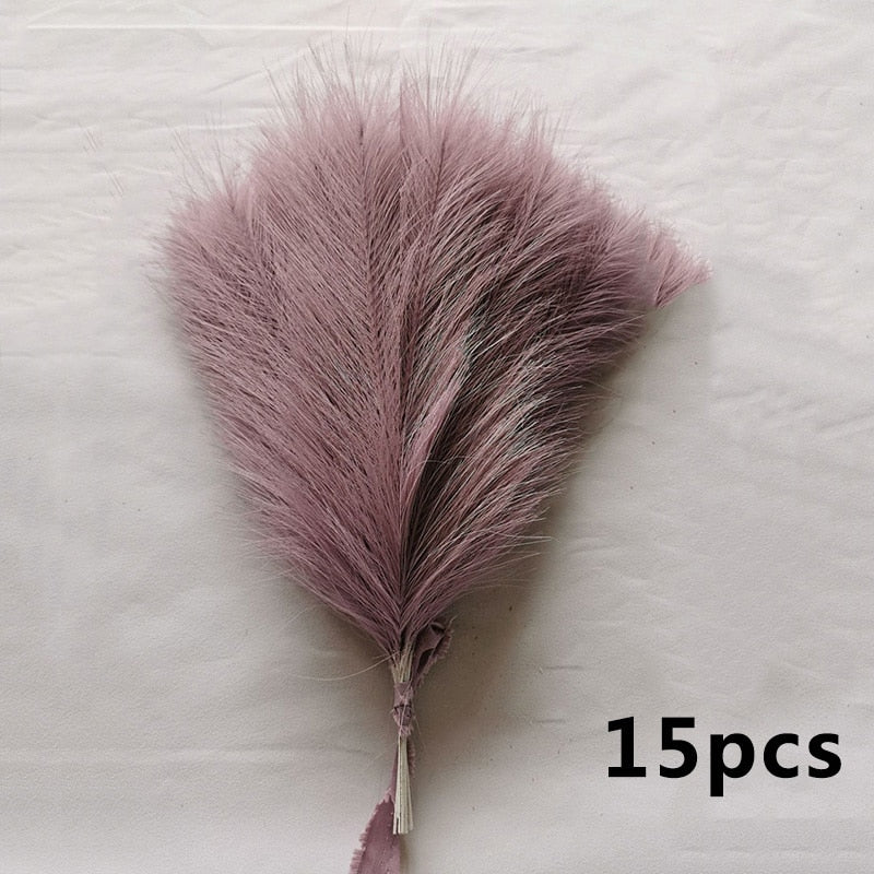 15pcs Artificial Pampas Grass Flower Bouquet (Multi Colors)