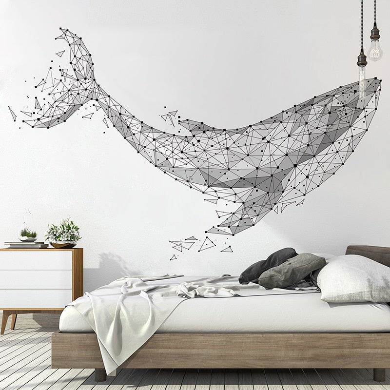 Cartoon Whale Animal Wall Stickers DIY Ocean Animal Wall Decal