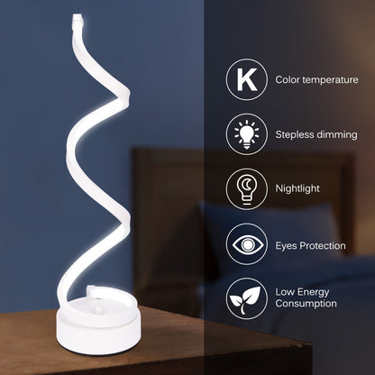 Creative LED Spiral Table Lamp Modern Curved (Multi Colors)