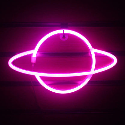 Planet LED Neon Light Sign Night Lamp Wall Art USB or Battery Powered