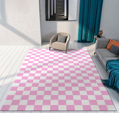 Color Checkerboard Plaid Carpet Moroccan Rug Anti-skid (Multi Colors)