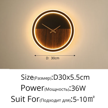 Modern LED Clock Wall Lamp Foyer (Multi Styles/Colors)