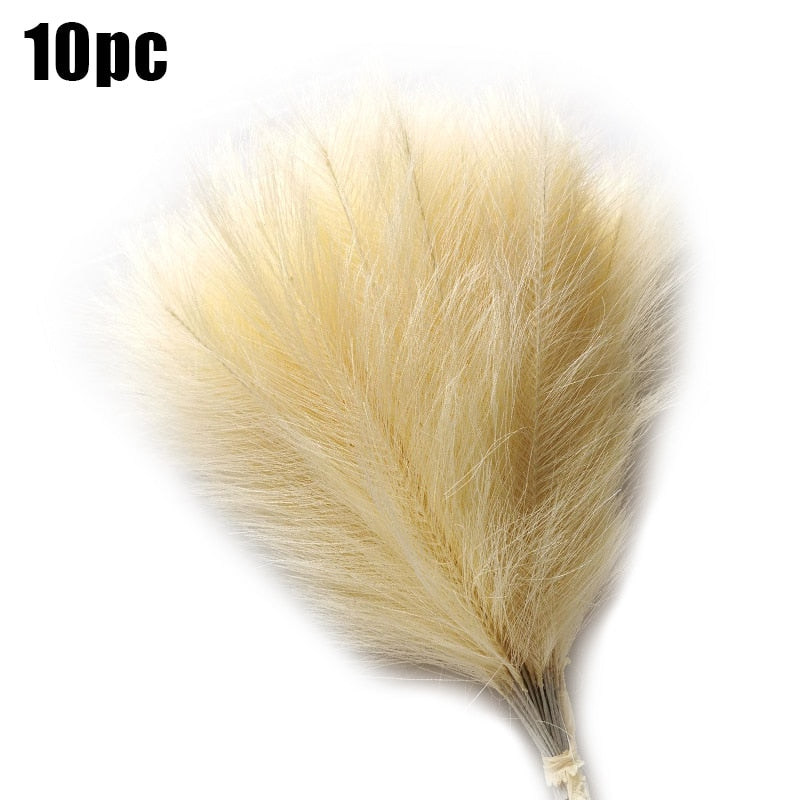 10Pcs Artificial Pampas Grass Bouquet Plant Reed (Multi Colors)