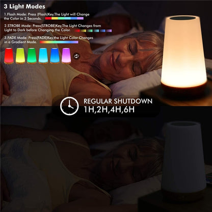 13 Color Changing  Light RGB Remote Control Touch Dimmable Lamp USB Rechargeable