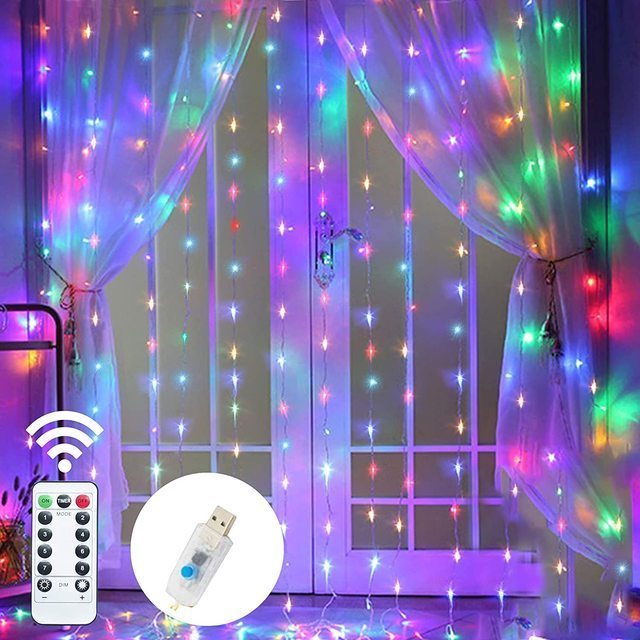 Garland Curtain Lights Decorations Curtains Festoon Led Light Decor Fairy Lights