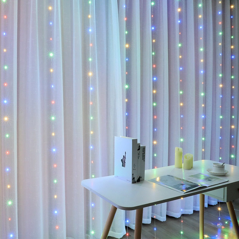 LED String Light  Decoration Remote Control USB Garland Curtain 3M Lamp