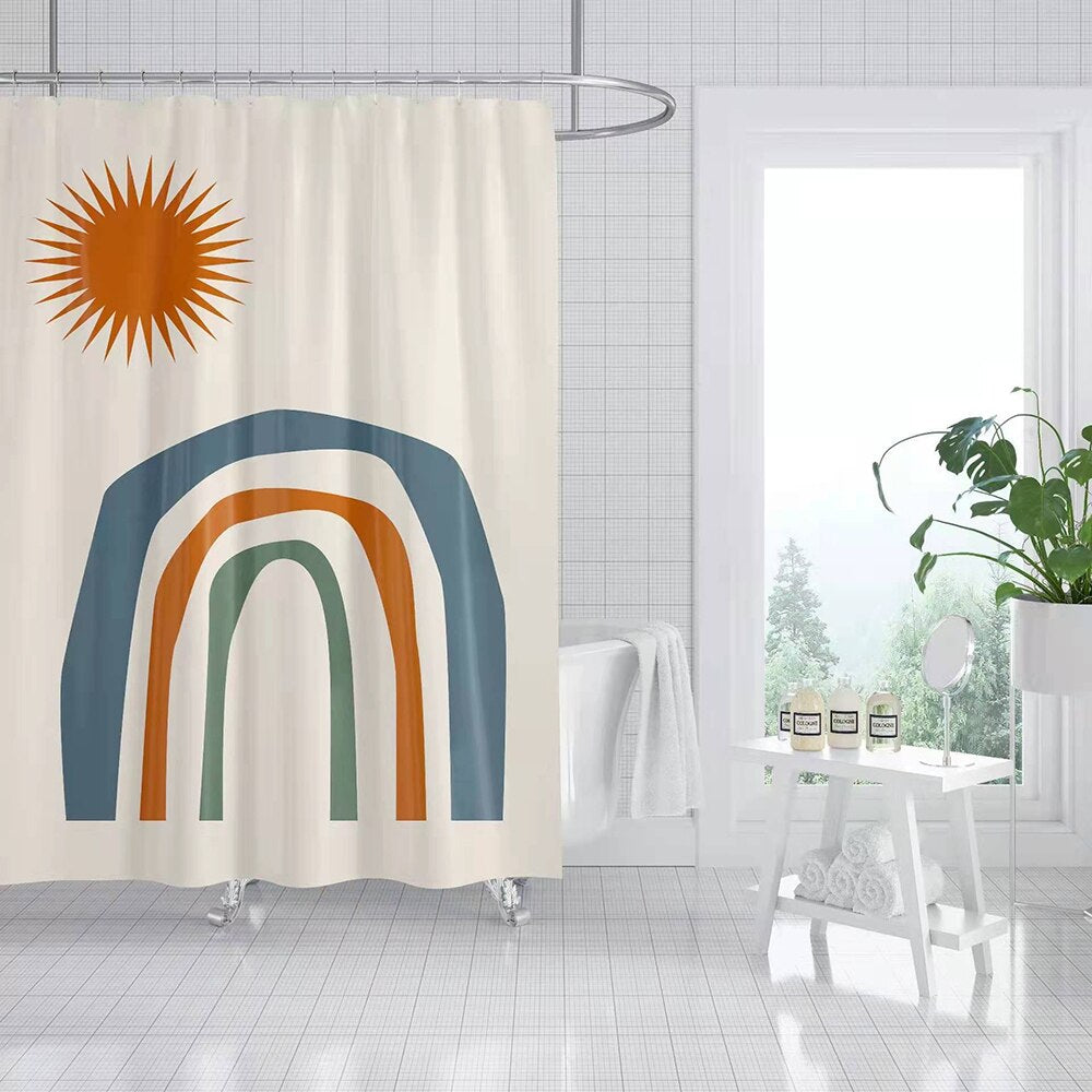 Nordic Simplicity Shower Curtains Abstract Waterproof