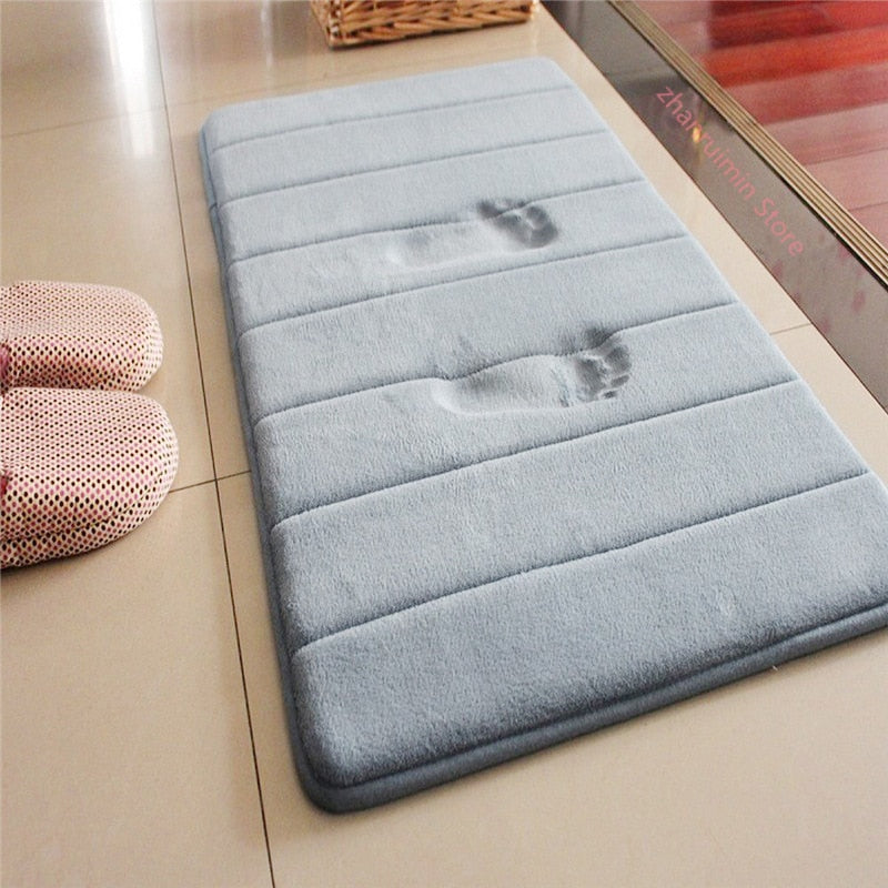 Coral Fleece Water Absorption Non-slip Memory Foam Washable Bathroom Mat (Multi Styles/Colors)