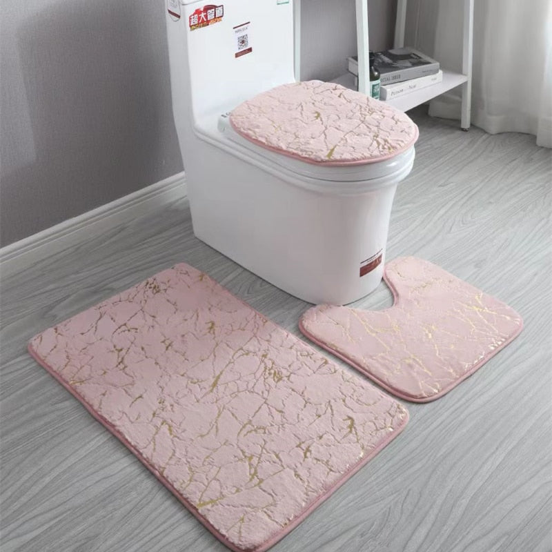 Bathroom Mat Sets Anti Slip Rug 3pc (Multi Styles/Colors)