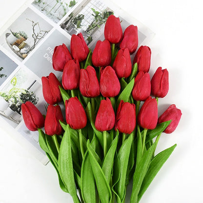 35 cm Tulip Flower Artificial Tulip Bouquet 10/5Pcs PE Foam Fake Flower Decor Home Garden Bouquet Decor