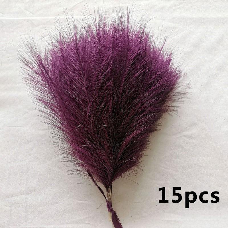 15pcs Artificial Pampas Grass Flower Bouquet (Multi Colors)