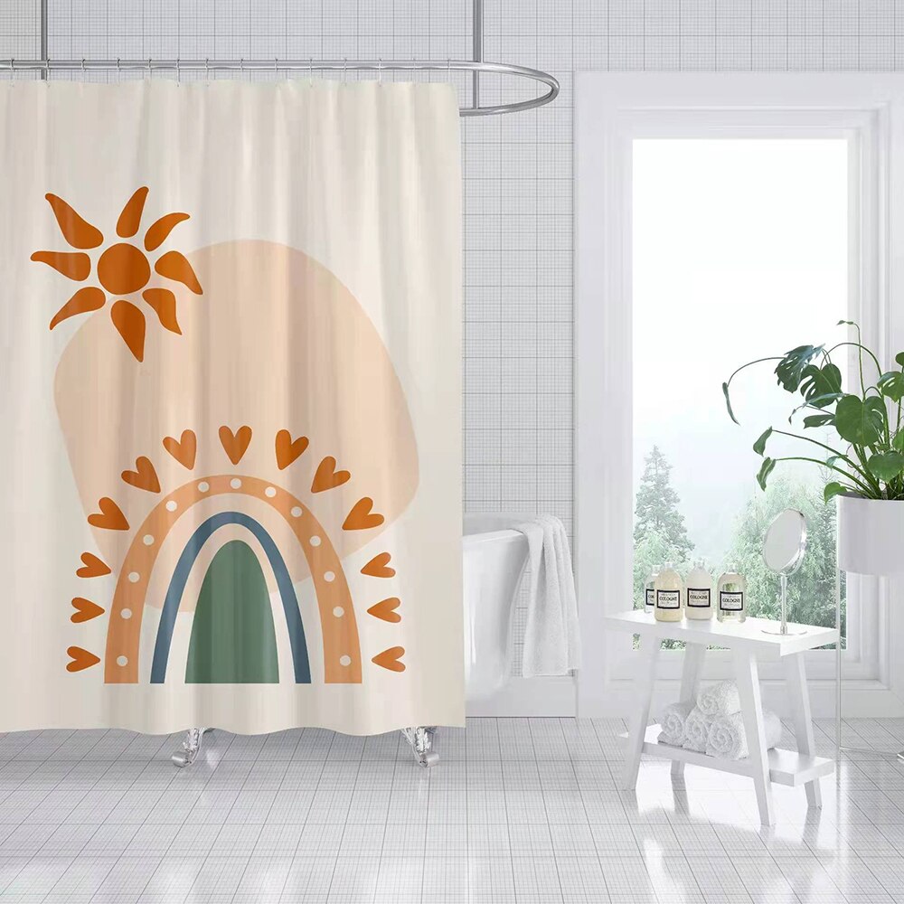 Nordic Simplicity Shower Curtains Abstract Waterproof