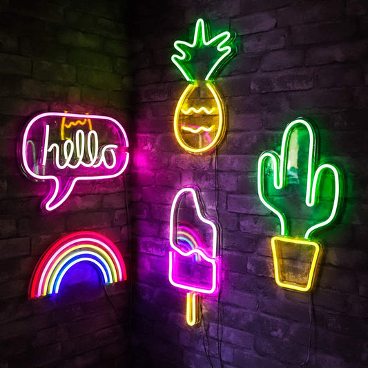 Wall Hanging LED Neon Sign Art Decor USB Powered (Multi Styles)