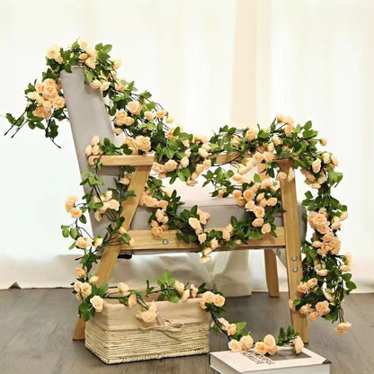 1pcs Artificial Flowers Vine 45pcs / 69pcs Rose DIY Decoration Fake Flower Home Room Decor Wall Hanging Garland Plants