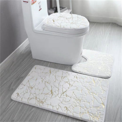 Bathroom Toilet Mats Set Anti Slip (Multi Styles/Colors)