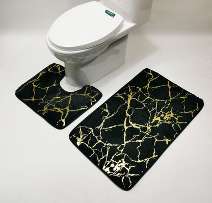 Bathroom Bath Mat Set Toilet Mat Non-slip Bath Mat