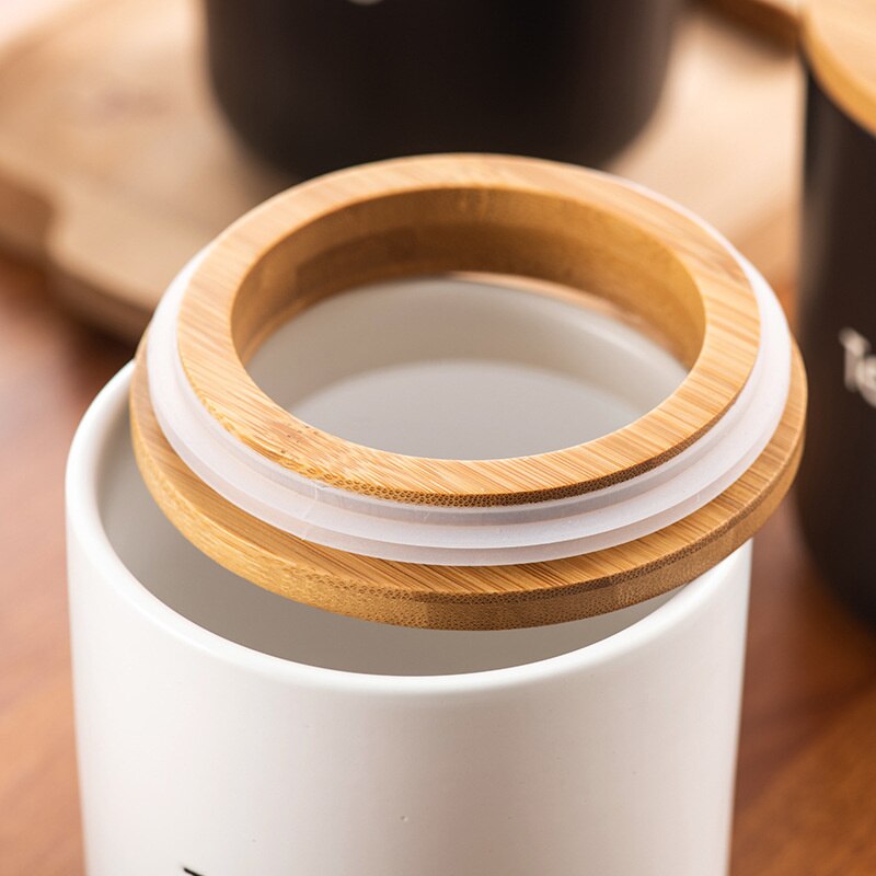 850ML Nordic Kitchen Storage Jar With Wood Lid