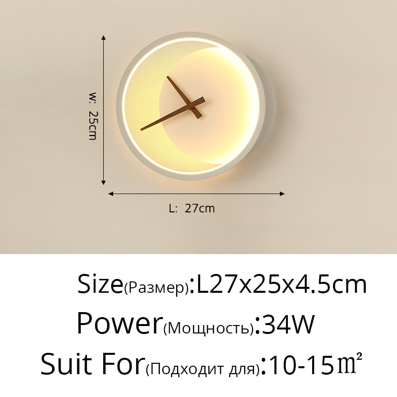 Modern LED Clock Wall Lamp Foyer (Multi Styles/Colors)