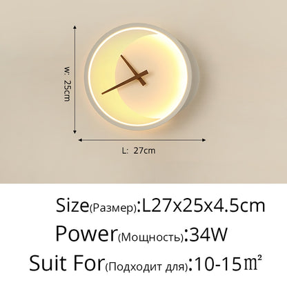 Modern LED Clock Wall Lamp Foyer (Multi Styles/Colors)