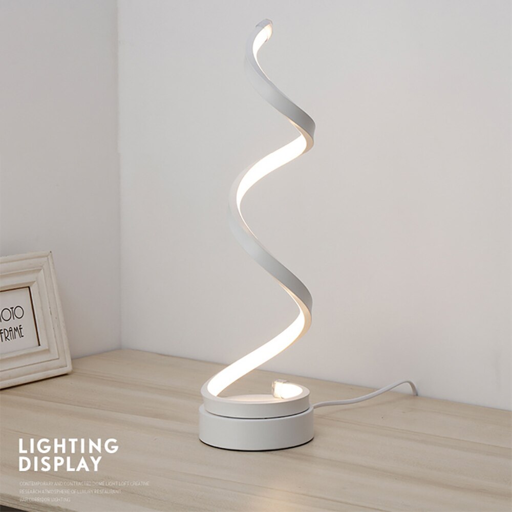 Creative LED Spiral Table Lamp Modern Curved (Multi Colors)