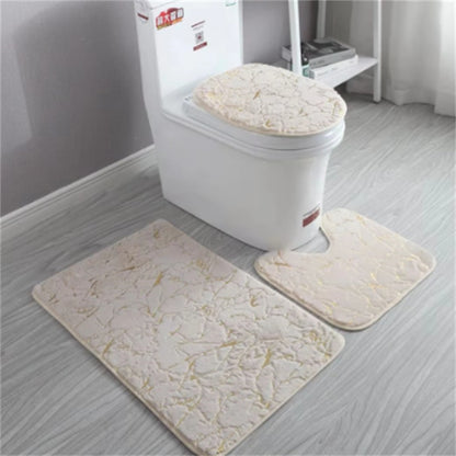 Bathroom Toilet Mats Set Anti Slip (Multi Styles/Colors)