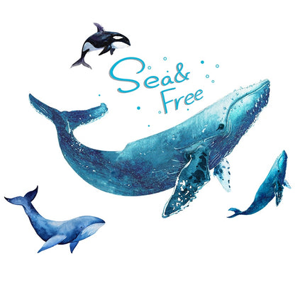 Cartoon Whale Animal Wall Stickers DIY Ocean Animal Wall Decal