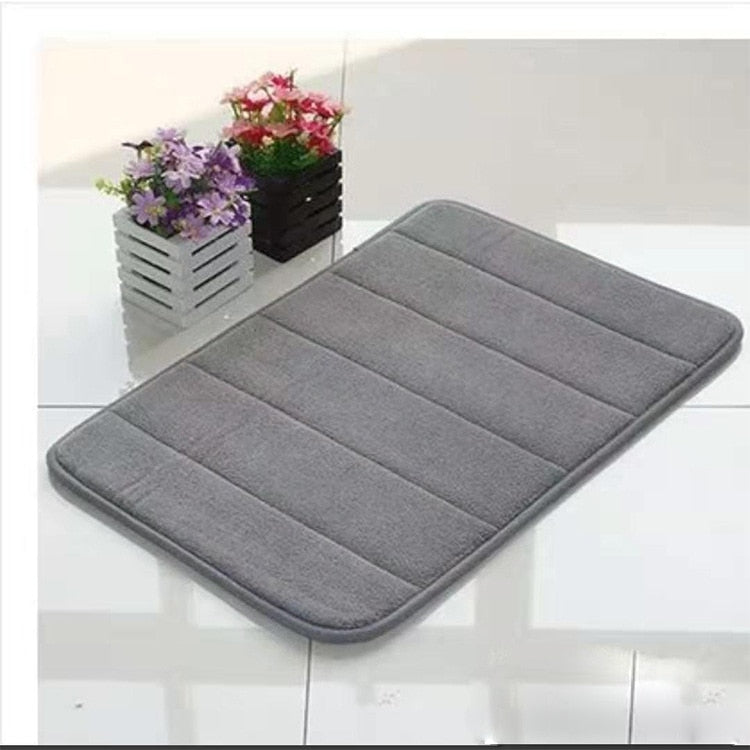 Coral Fleece Water Absorption Non-slip Memory Foam Washable Bathroom Mat (Multi Styles/Colors)