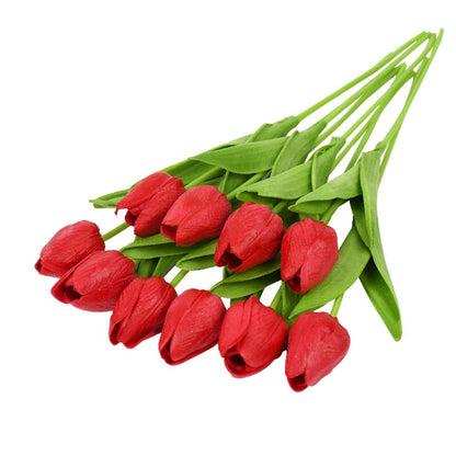 10PCS Tulip Artificial Flower Real Touch Artificial Bouquet PE Fake Flower