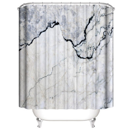 Luxury 3D Marble Shower Curtain, Rug, Toilet Set Polyester Fabric Waterproof Set