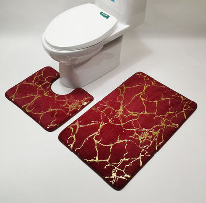 Bathroom Bath Mat Set Toilet Mat Non-slip Bath Mat