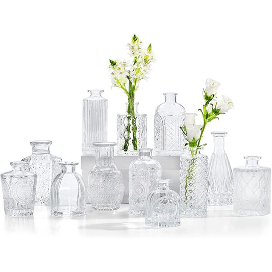 Simple Transparent Glass Small Nordic Aromatherapy Bottle Vase (Multi Styles)