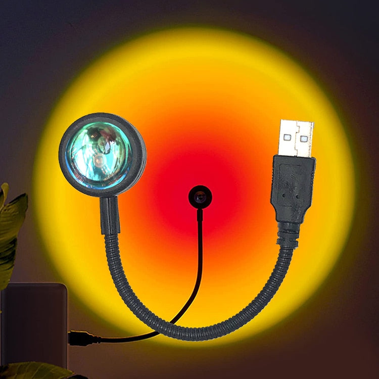 1x USB Sunset LED Neon Night Light Projector Photography (Multi Patterns)