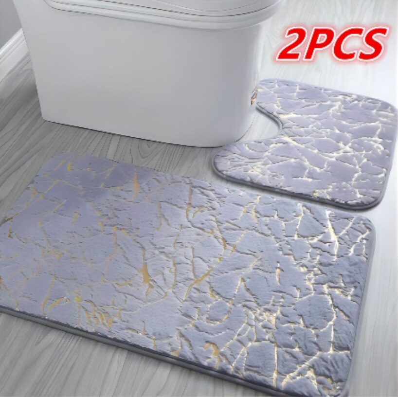 Bathroom Toilet Mats Set Anti Slip (Multi Styles/Colors)