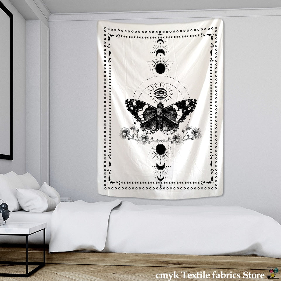 Psychedelic Butterfly Tarot Tapestry Wall Hanging Witchcraft Bohemian Hippie Tapiz Dormitory Home Decor