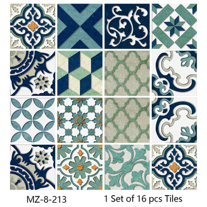 16pcs/set Tiles Sticker Waterproof Peel; Wall Decals