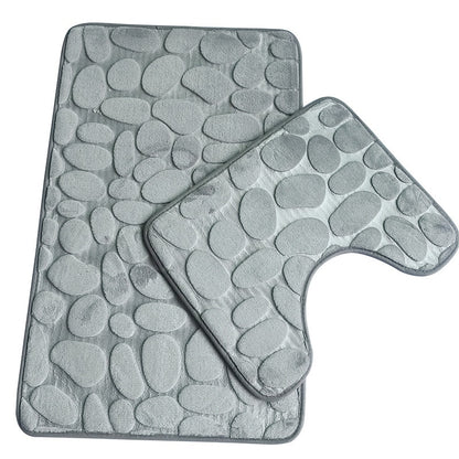 Bathroom Bath Mat Set Toilet Mat Non-slip Bath Mat