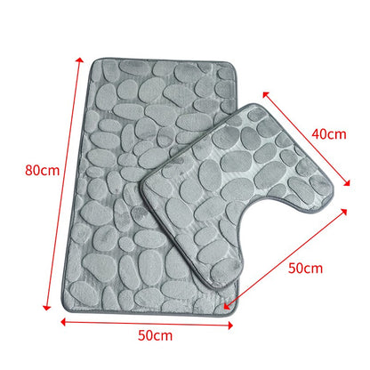 Bathroom Bath Mat Set Toilet Mat Non-slip Bath Mat