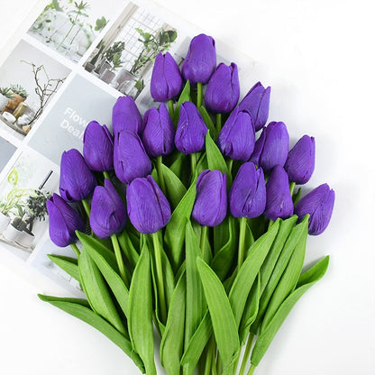 35 cm Tulip Flower Artificial Tulip Bouquet 10/5Pcs PE Foam Fake Flower Decor Home Garden Bouquet Decor