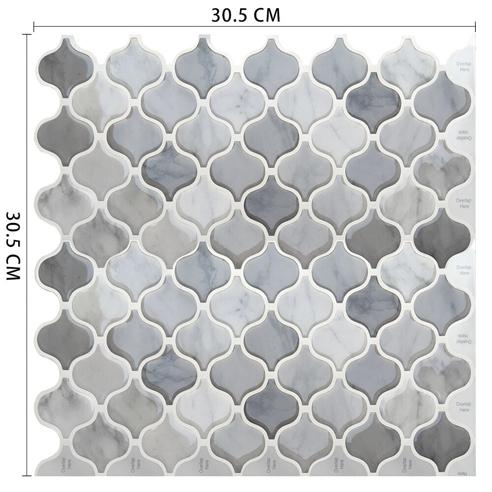 3D Waterproof Self Adhesive Mosaic Vinyl Wall Sticker Tiles Peel and Stick Backsplash