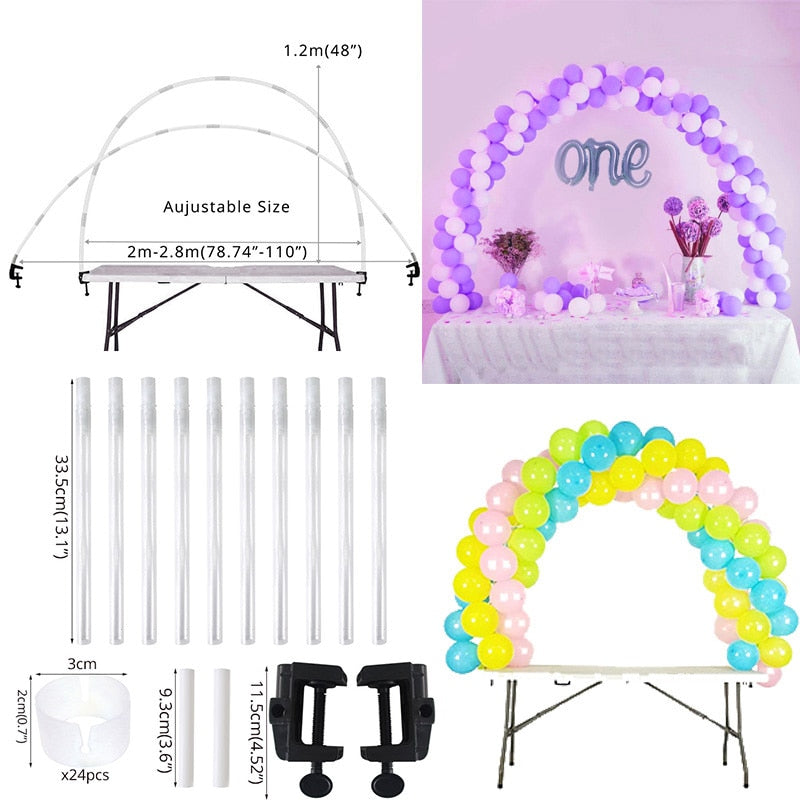 1set Heart Shape Balloon Stand Circle Holder Column Balloons Arch Happy Birthday Ballon Kids Baby Shower Wedding Party Decor