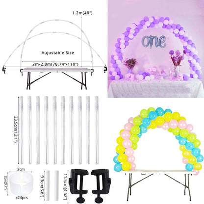 1set Heart Shape Balloon Stand Circle Holder Column Balloons Arch Happy Birthday Ballon Kids Baby Shower Wedding Party Decor