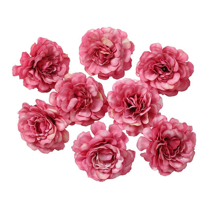 Silk Rose Artificial Flower Head Fake Flower For Home Decor DIY Wreath Accessories (Multi Colors)