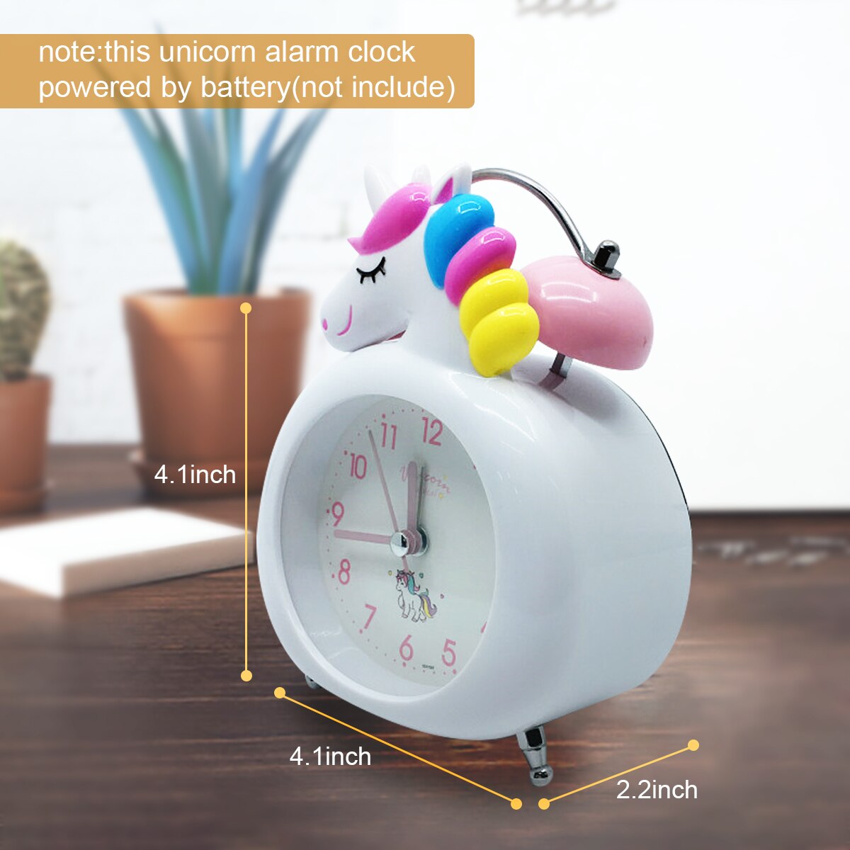 Unicorn Alarm Mini Small Snooze Clock (Multi Colors)