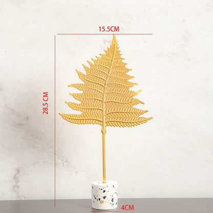 Nordic Gold Ginkgo Leaf Crafts Sculpture Luxury Desktop Ornaments (Multi Styles)