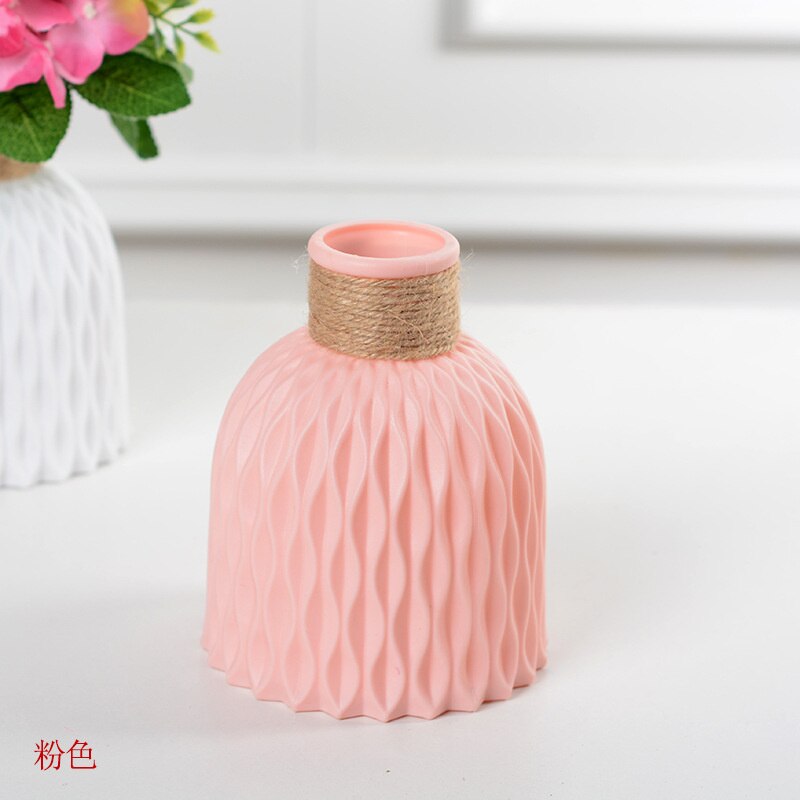 Nordic Unbreakable Plastic Anti-Ceramic Imitation Rattan European Flower Vase (Multi Styles/Colors)